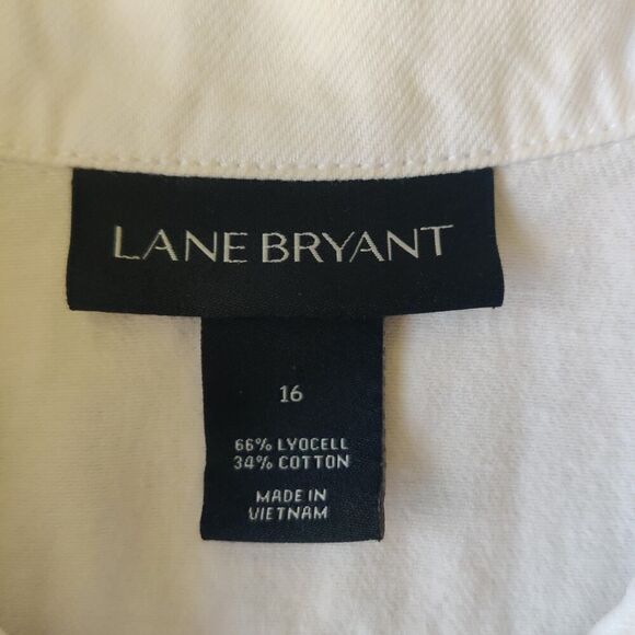 Lane Bryant crop white lightweight denim vest sz 16 - Picture 6 of 6